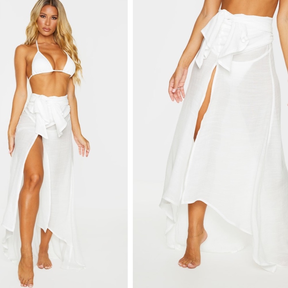 Pretty Little Thing L white Sarong
